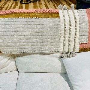 Anthropologie Pillow in Cream, Pink, grey and Gold